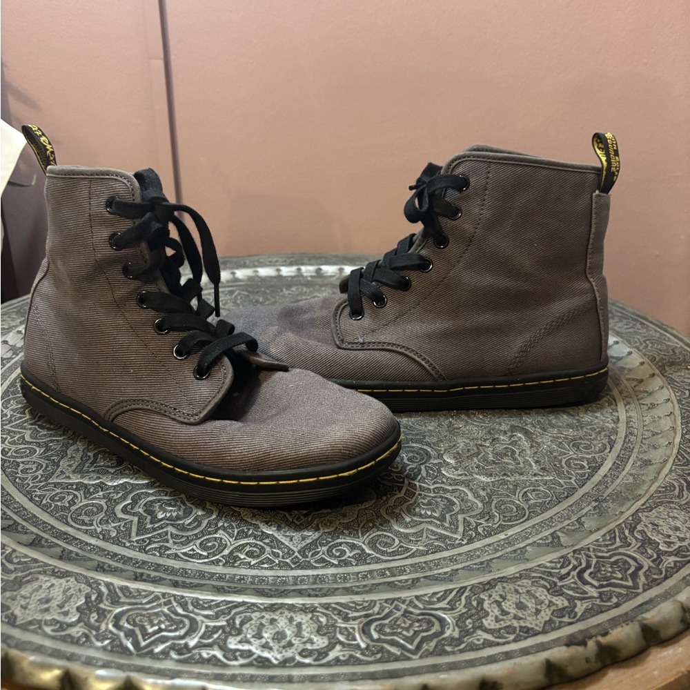 Dr. Martens Charcoal Canvas Boots - Picture 2 of 5